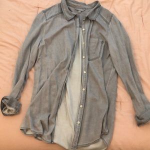 Long sleeve grey button down